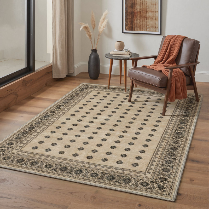 Tapis beige / brun Aldovin Novara Boho, Rectangle 5 pi x 7 pi