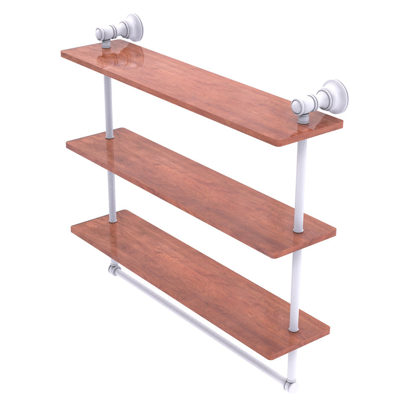 Étagère murale en bois triple Freyja, H 19,7 po x l 22 po x P 5,54 po, Blanc mat