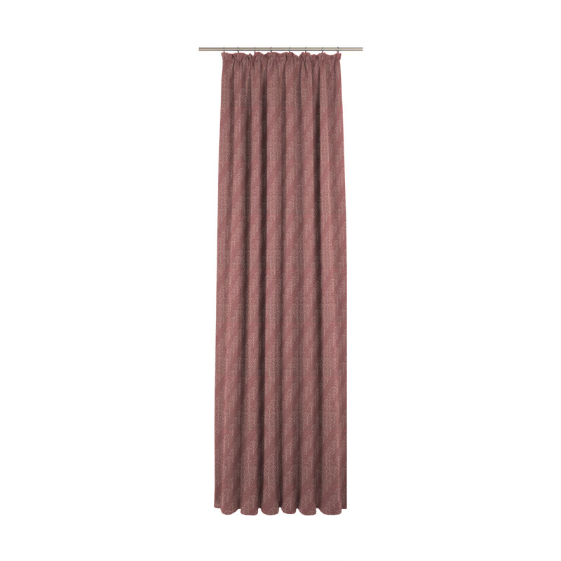 Lizeth Pencil Pleat Opaque Single Curtain, Dark red, 225cm Width x 145cm Drop