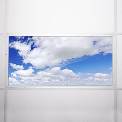 Cloud Classroom Fluorescent Light Covers for Ceiling Lights - For 2x4 Light Fixture - by Octo Lights