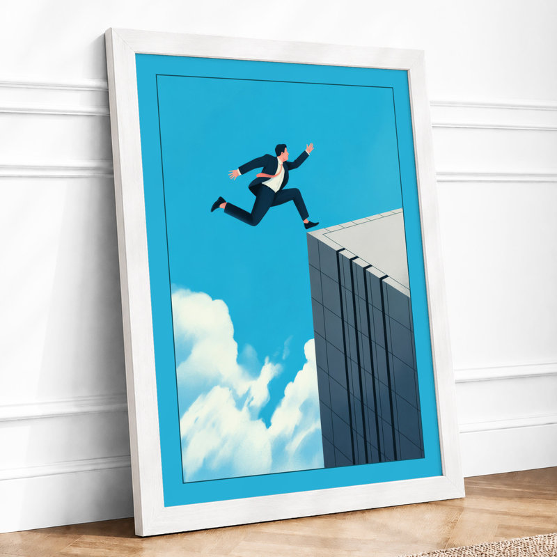 Leap of Faith Modern - Framed Print, A2 - 59.4 x 42.0 cm, White