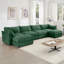 Canapé en chenille avec excellent espace de rangement et 2 repose-pieds mobiles-1124268800-1120776285