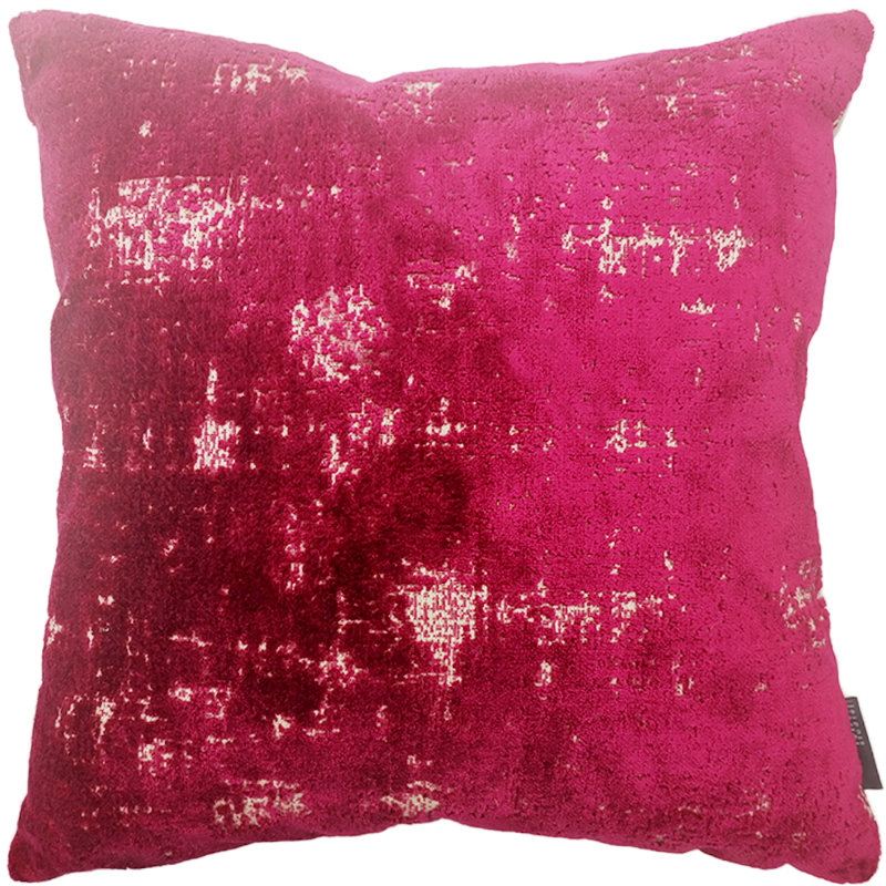 Housse et insert de coussin décoratif en velours Kaydience, 20 po x 20 po, Rose