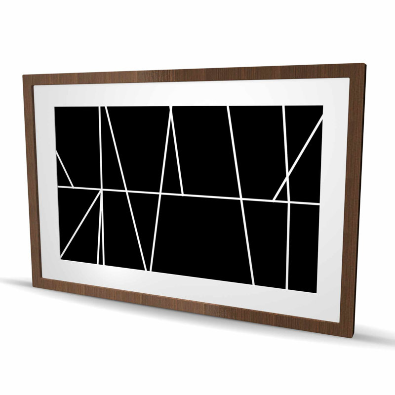 Rayures blanches sur fond noir | Impression de chambre à coucher minimaliste
