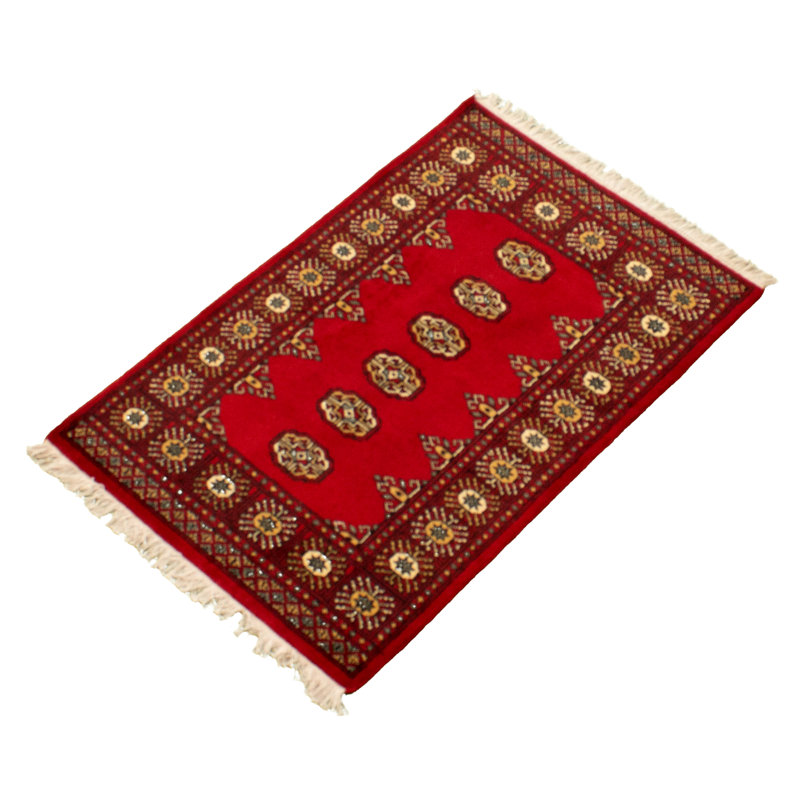 Tapis de la surface en laine rouge 2 pi 7 po x 3 pi à la main one-of-kind-noué la 2010 Bokhara