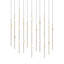 Constellation - Aries 36" Rectangle LED Pendant - Satin Nickel Fixture - Clear Faceted Acrylic Shade - 3000K - 240" Cable-2035900515-2035900513-2012045601