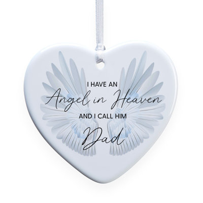 Personalization Mall Angel In Heaven Heart Ornament, Dad