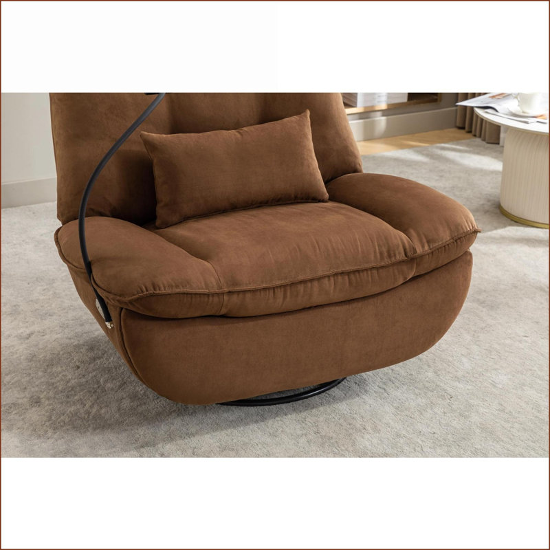 Recliners Power 270° Swivel Glider Recliner with Bluetooth, USB, Food Storage, Activity Modes | Slate Gray | Fabric