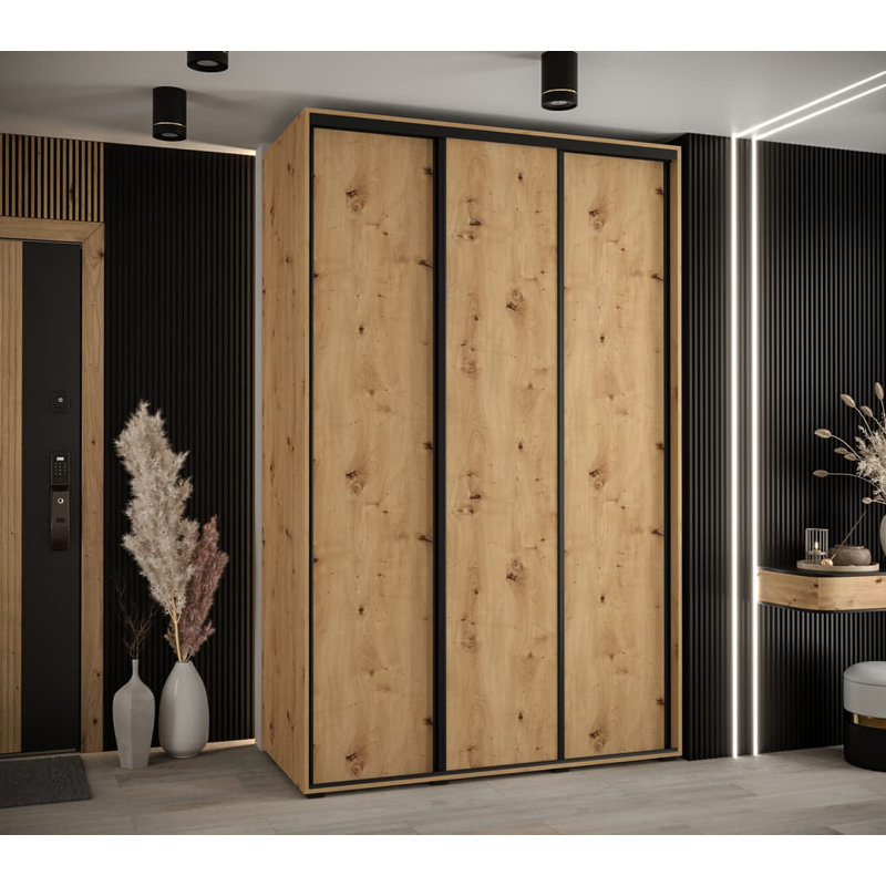 Auniya 2 Door Manufactured Wood Wardrobe, Oak Artisan