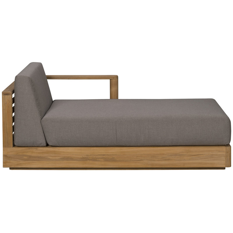 Horizon Outdoor Teak Chaise Lounge, Kramer Linen