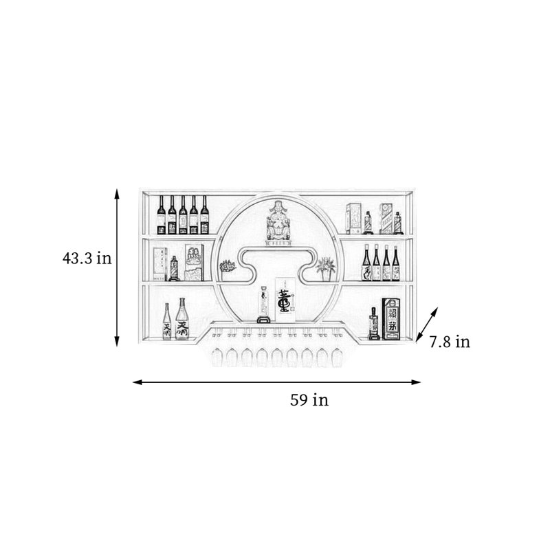 Madeleyn, Doré, H 43,3 po x l 59 po x P 7,8 po