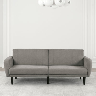 81.4" W Contemporary Futon Sofa, Gray