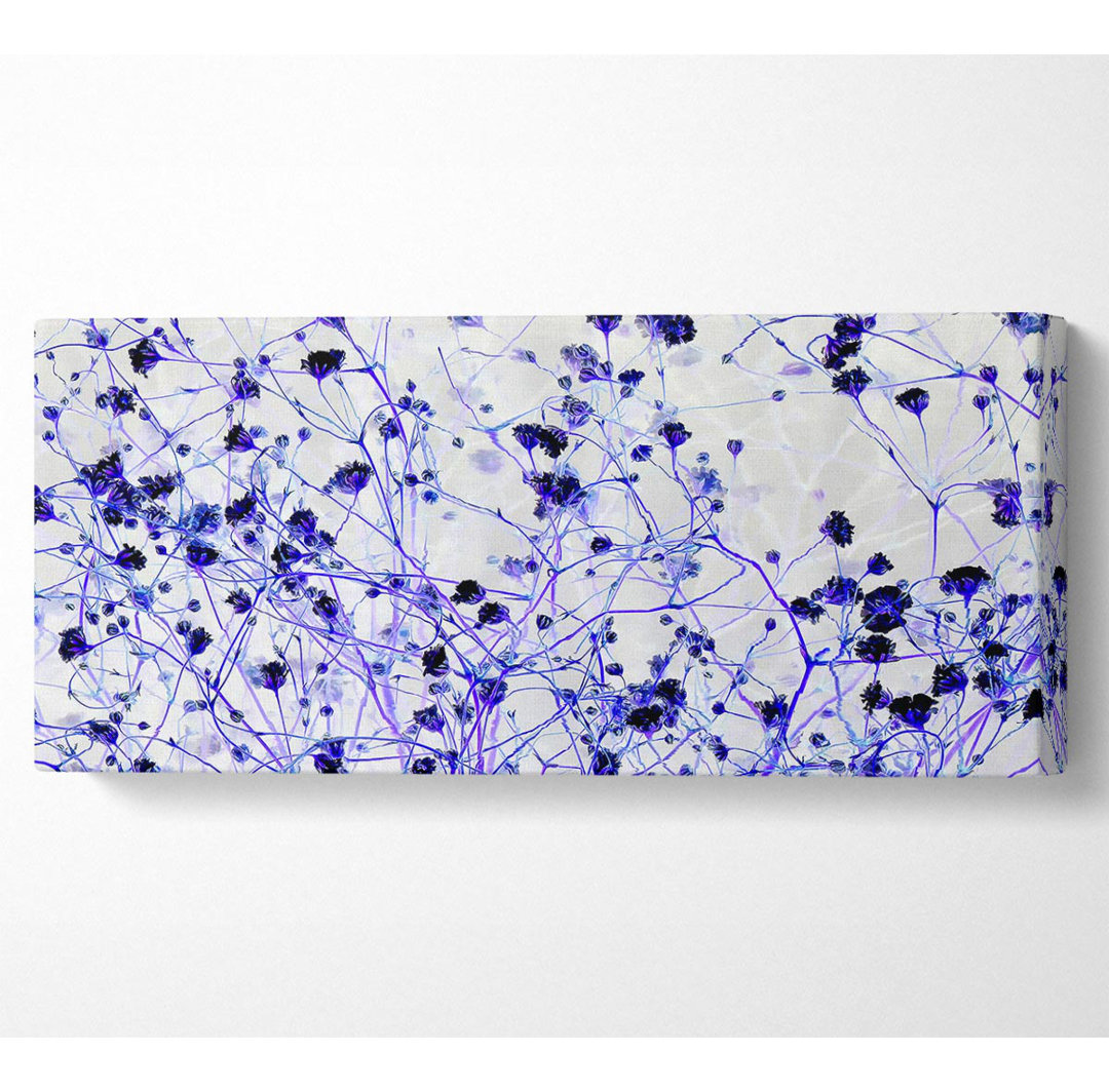 Zarte lila Blumen - Panorama-Kunstdrucke auf Leinwand - Wrapped Canvas