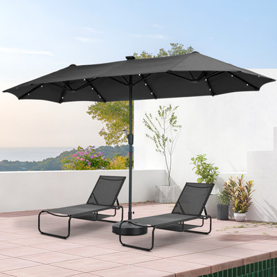 13FT Patio Umbrella Wiith Chaise Lounge Chair