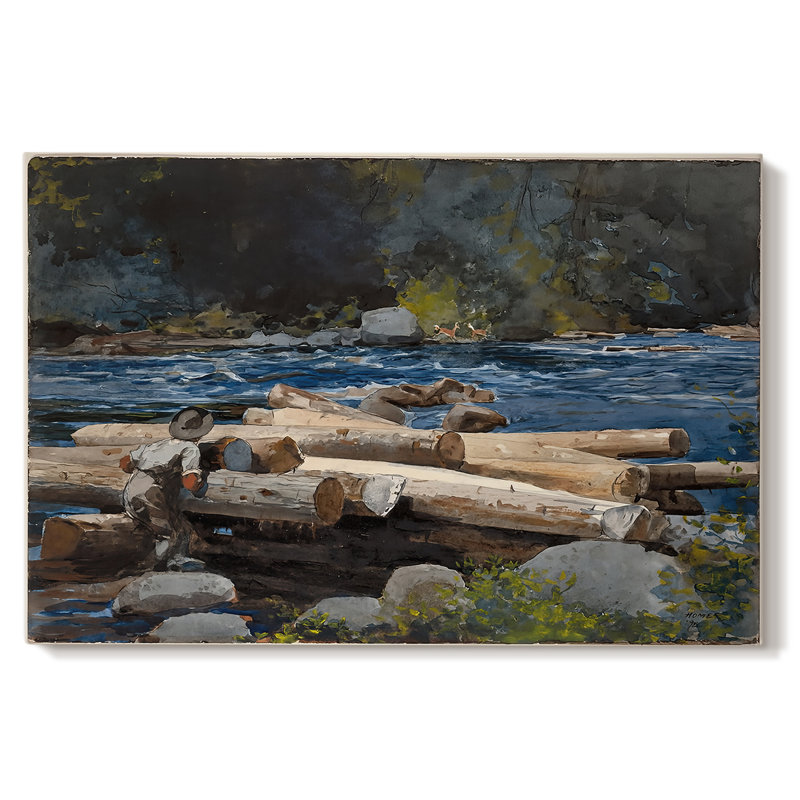 Hudson River, Logging-Winslow Homer-Gallery Wrapped Canvas-1897, 40 x 60