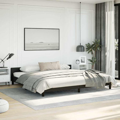 Structure de lit Singha, support de lattes, sans matelas, similicuir