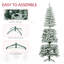 Arbre de Noël artificiel floqué avec base en acier, vert-448948330