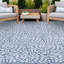 Tapis intérieur / extérieur bleu / blanc à motif floral Porrima-1939564101