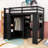 Twin Wood Loft Bed with Desk, Wardrobe, Charging Station and Shelves-1070642002