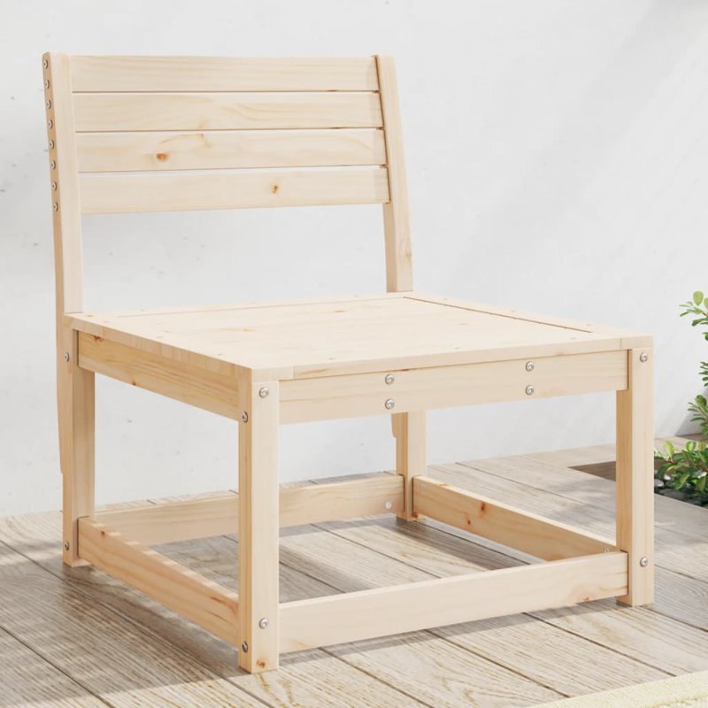 Garden Sofa Solid Wood Pine, Nature