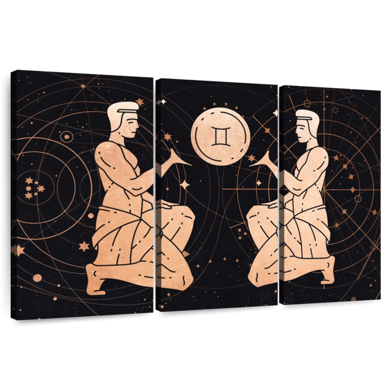 Signe du zodiaque Adella Gemini, H 42 po x l 65 po
