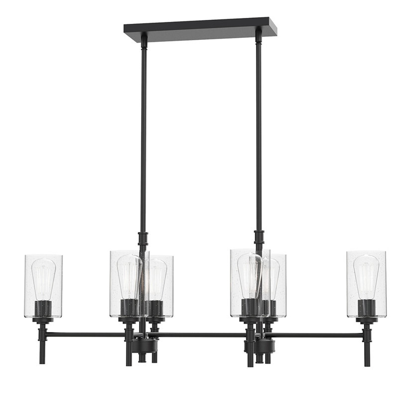 Wexton 6-Light 12.63” Wide Chandelier, Matte Black, Clear Bubble