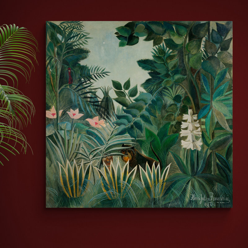 Aboubacar The Equatorial Jungle by Henri Rousseau - Wrapped Canvas Print, 30cm H x 30cm W x 4cm D