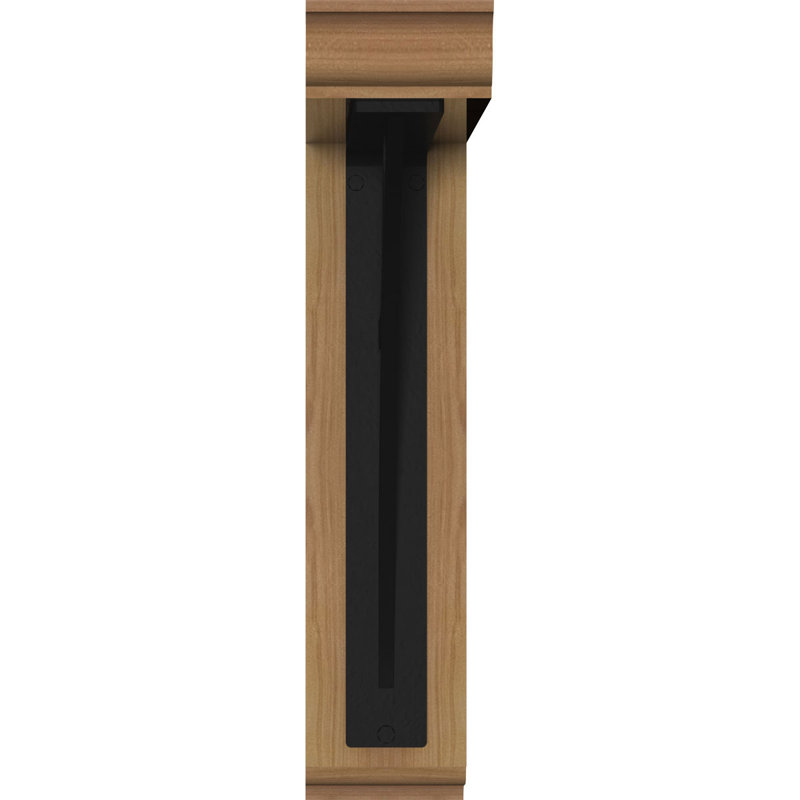 Triple support de fer Galveston, H 19 po x P 16 po, Cèdre rouge de l'Ouest l 3 1/2 po x T 2 po (lisse