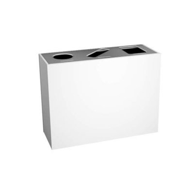 Bac de recyclage commercial et bac à déchets Sturdy Essentials Stratus Series à finition blanche Glacier