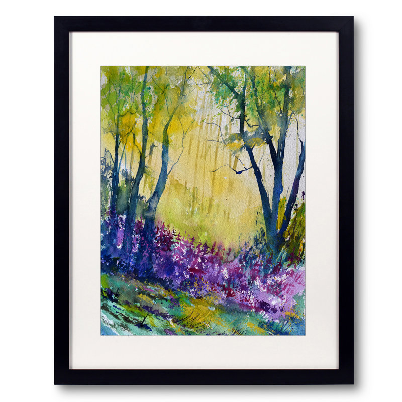 Purple Flowers Print by Pol Ledent, Black Framed Paper, 31.25" H x 25.25" W