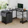 Office Set: L-Shaped Desk And 5 Drawers Mobile File Cabinet