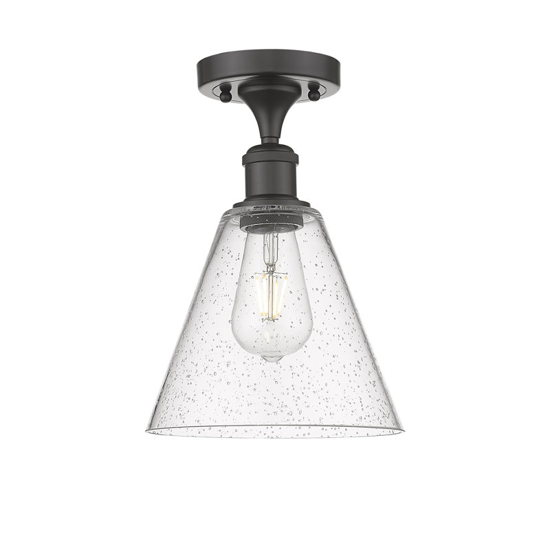 Plafonnier semi-encastré 1 lumière Andilynn, H 11,75 po x l 8 po x P 8 po, Bronze huilé