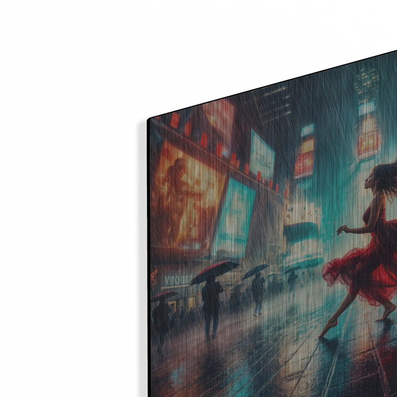  «Dancing In A Rain» par Rey Klimt, art mural en métal, H 12 po x l 12 po