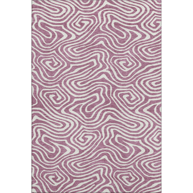Premium Machine Washable Guada AMF1020 Swirls Rug, Rectangle 10' x 14'