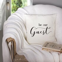 Be Our Guest Throw Pillow Cover 18” x 18” – Blessed in Blush