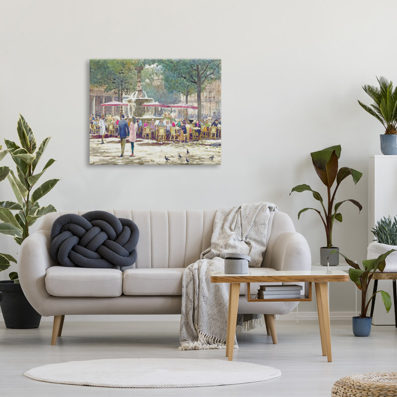 «People at Parisian Cafe» par Steve Hunziker, H 30 po x l 40 po x P 1,5 po