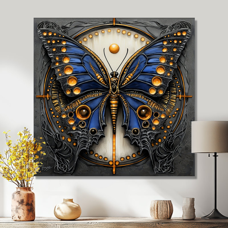 «Synergy Butterfly Harmonious Union - Animals», art mural en métal, impression sur métal, H 23 po x l 23 po