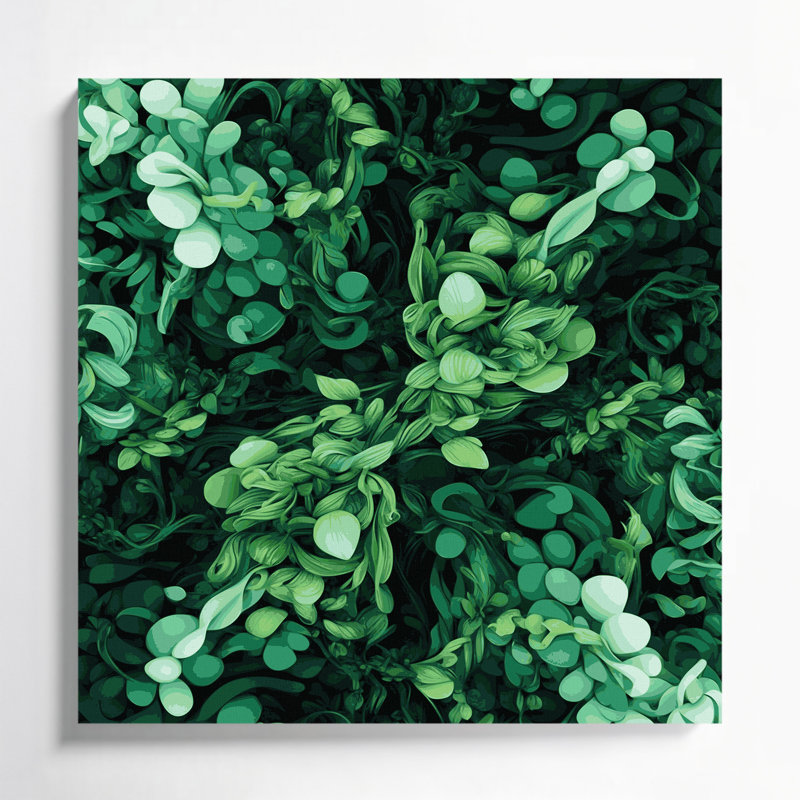 Digital Abstraction 52 Green Canvas Wall Art, 8" H x 8" W