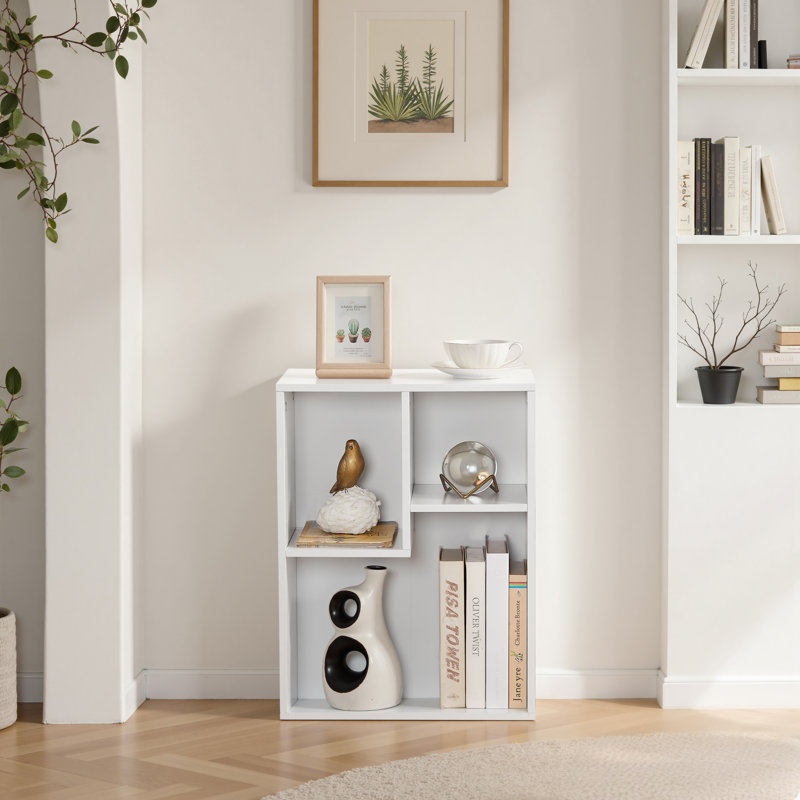 Hidajeta Cube Modern Bookcases, Bookshelves for Most Books, Vertical or Horizontal Use Available, White