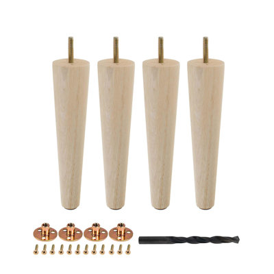 Base Unfinished Furniture Leg, Pack of 4