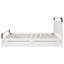 Grand lit plateforme avec 2 grands tiroirs de rangement et un lit gigogne de style blanc pour une ambiance de chambre à coucher décontractée