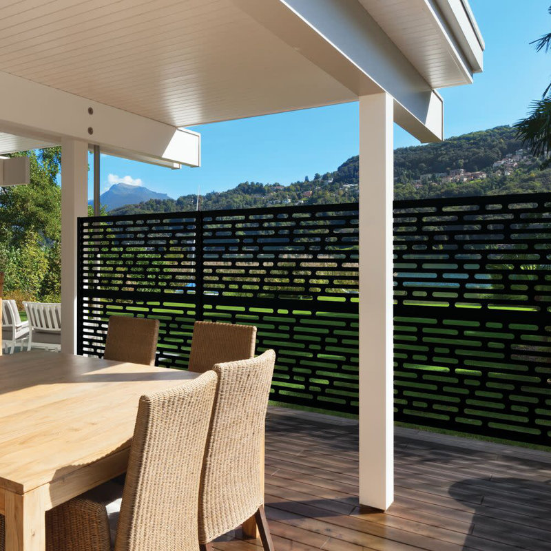 Black Rectangular Polypropylene UV Resistant Decorative Screen Panel