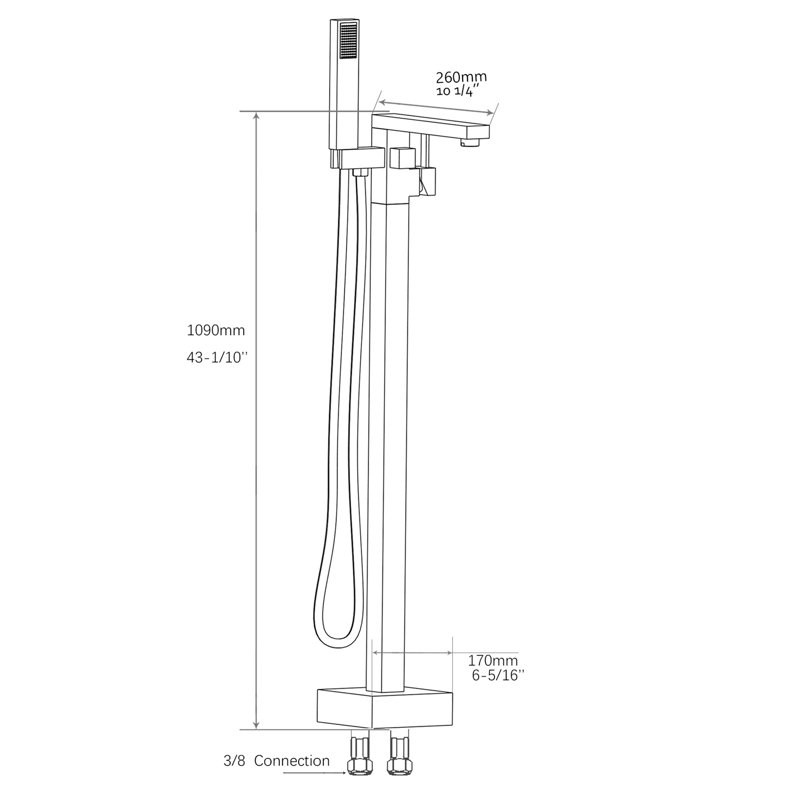 Brushed Nickel Tub Faucet With Hand Shower - Solid Construction, 3.9 Gpm Water Flow, Bathtub Filler 6.02 In Product Width