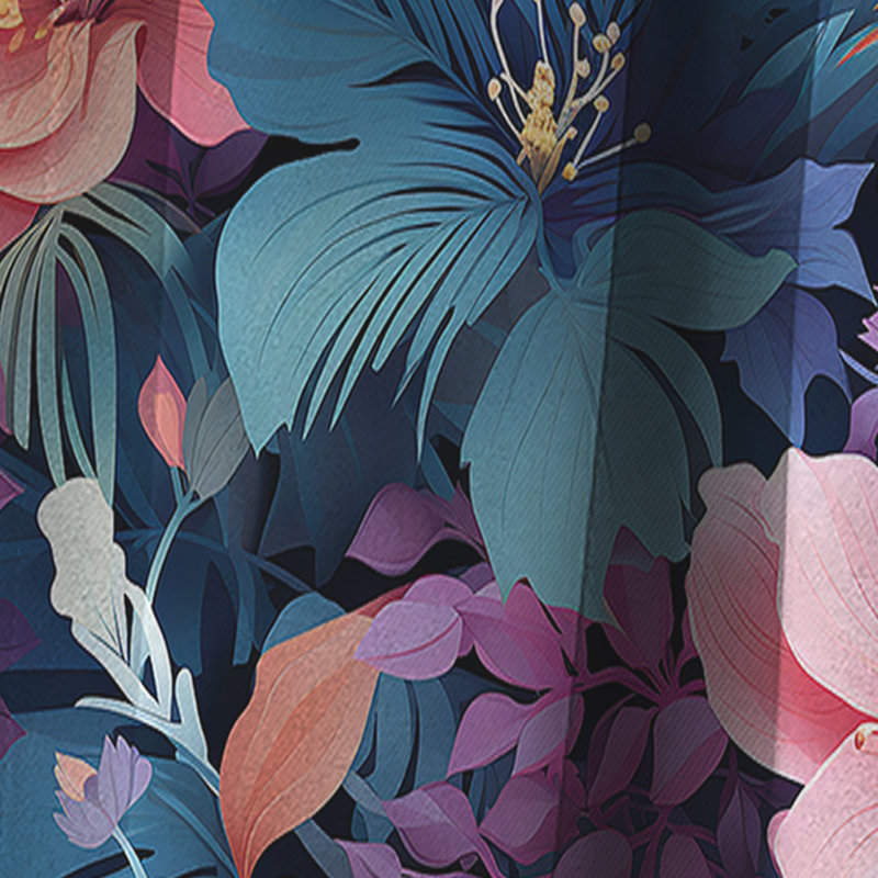 Floral Mirage Tropical Pattern I - Floral Curtain - Blackout Floral Curtain - 1 Panels, 52" W x 120" L