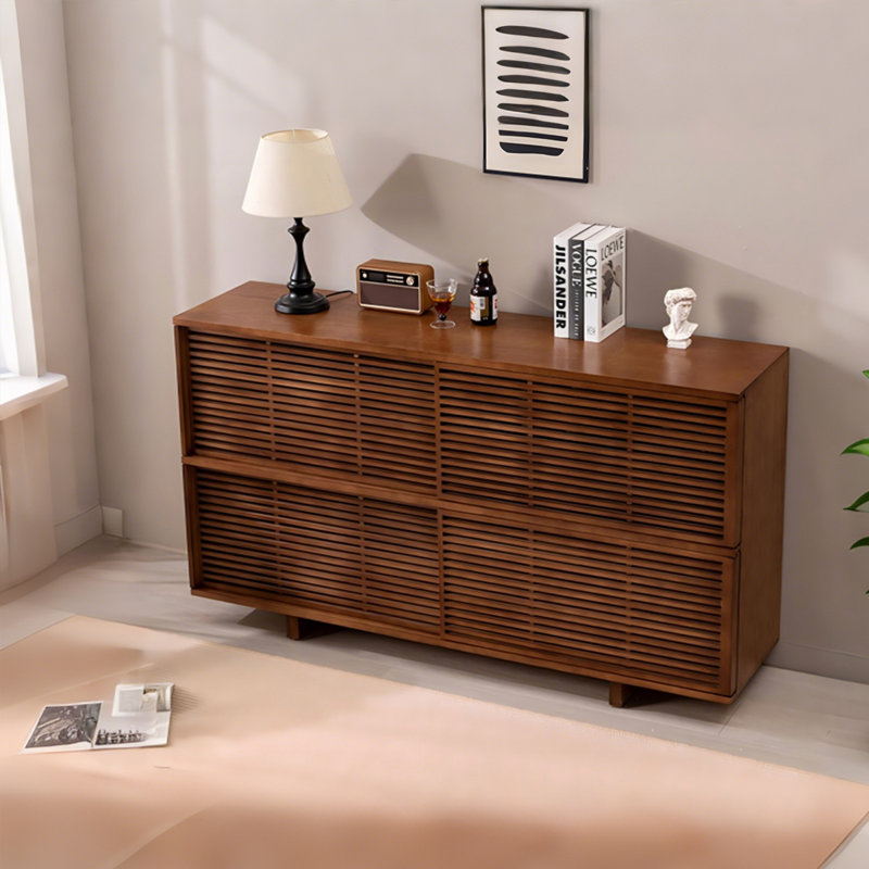 Buffet élégant en bois massif brun Mid-Century