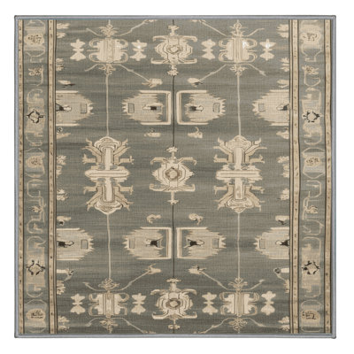 Tapis gris art déco lavable à la machine