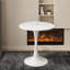 Table de salle à manger ronde en faux marbre 27,6 pouces pour 2 à 4 personnes, design moderne blanc doux