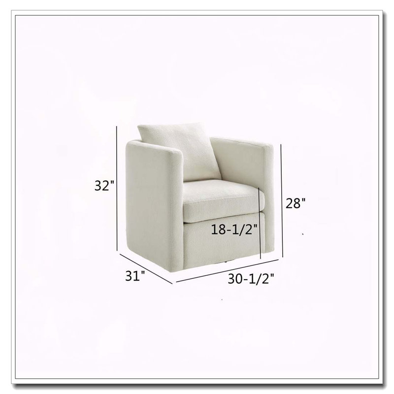 Fauteuil demi-tonneau Sutton, Ivoire ivoire