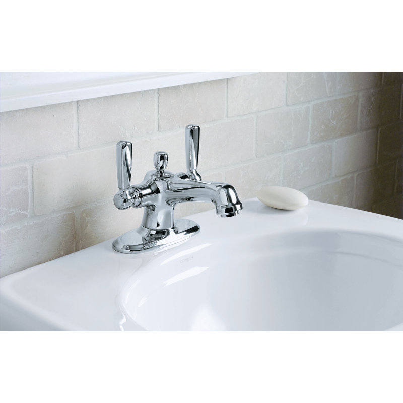 Bancroft® Single Hole Bathroom Faucet with Drain Assembly, Vibrant French Gold, Porcelain