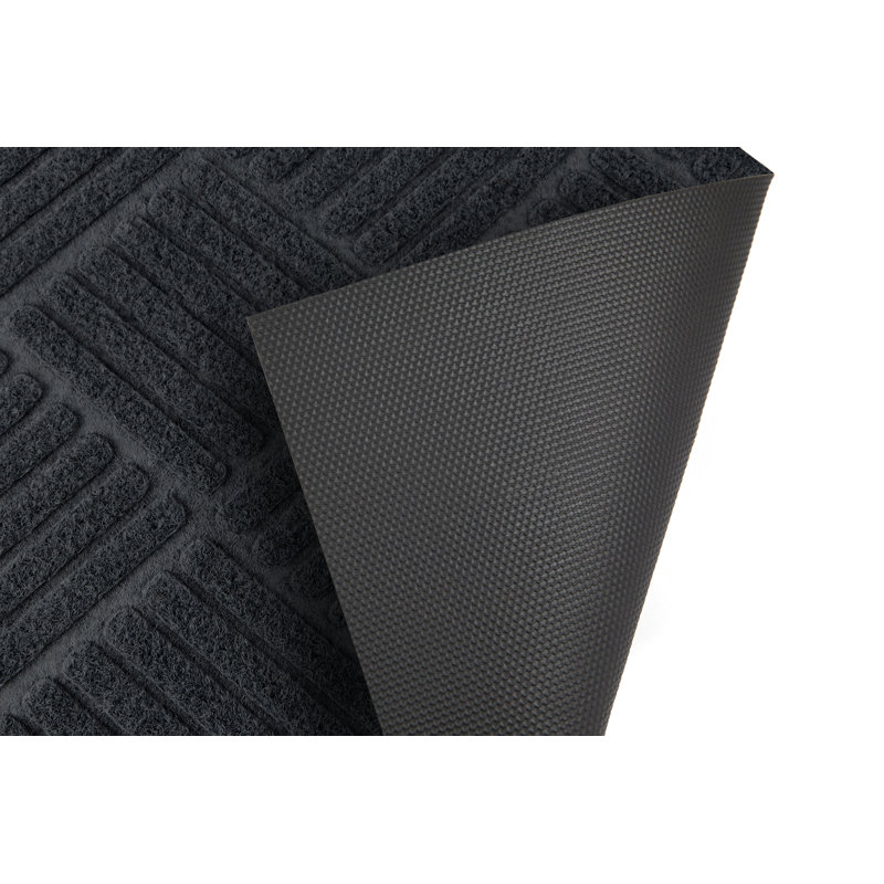 Boothby Non-Slip Geometric Indoor Doormat, Black